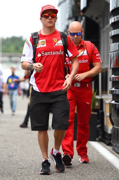 L’arrivo di Raikkonen al paddock (Getty Images)